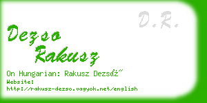 dezso rakusz business card